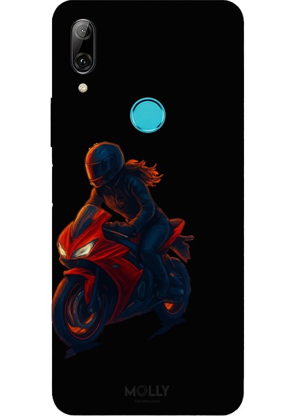 Huawei P Smart 2019 Için Siyah Red Rider Desenli Silikon Kılıf