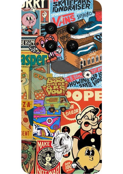 Realme 12 Pro Plus Için Siyah Nostalgia Club Desenli Silikon Kılıf