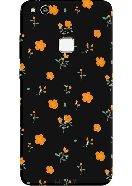 Huawei P10 Lite Için Siyah Sunset Garden Desenli Silikon Kılıf