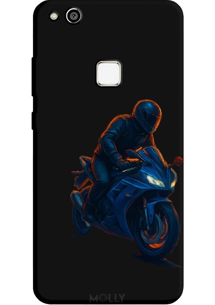 Huawei P10 Lite Için Siyah Night Rider Desenli Silikon Kılıf