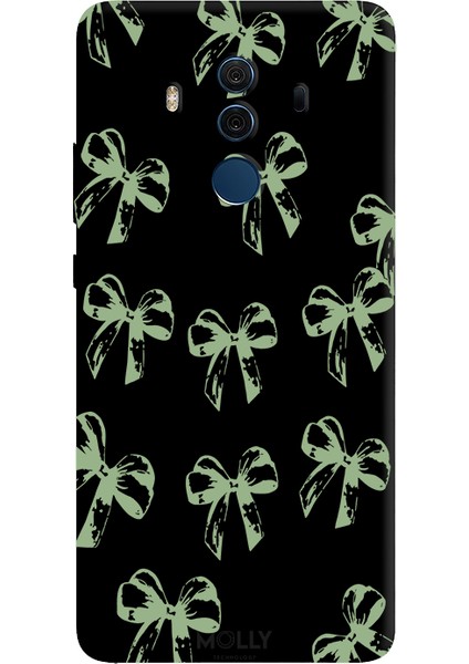Huawei Mate 10 Pro Için Siyah Sage Bows Desenli Silikon Kılıf