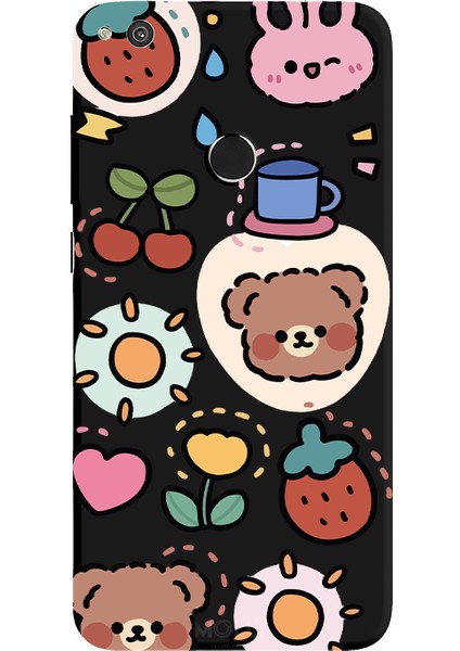 Huawei P 9 Lite 2017 Için Siyah Sunny Bears Desenli Silikon Kılıf