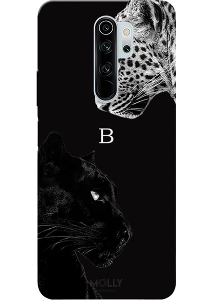 Xiaomi Note 8 Pro Için Siyah B Harfli Wild Lovers Desenli Silikon Kılıf
