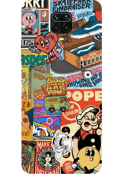 Xiaomi Redmi Note 9 Pro Için Siyah Nostalgia Club Desenli Silikon Kılıf