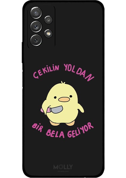 Samsung Galaxy A52 Için Siyah Sevimli Ördek Desenli Silikon Kılıf