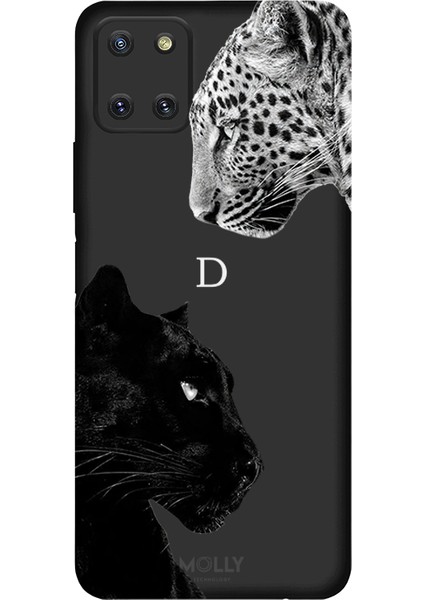Samsung Galaxy Note 10 Lite Için Siyah D Harfli Wild Lovers Desenli Silikon Kılıf
