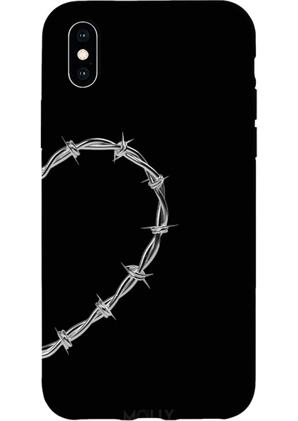 iPhone x Için Siyah Heart-String Desenli Silikon Kılıf