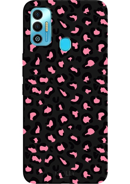 Tecno Spark 7t Için Siyah Pink Savage Desenli Silikon Kılıf