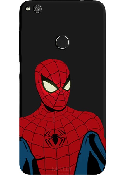 Huawei P 9 Lite 2017 Için Siyah Retro Spider Desenli Silikon Kılıf