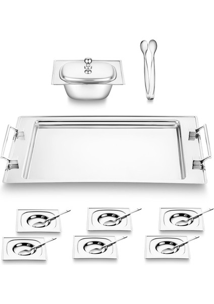 Pluto 16 Parça 6 Kişilik Çelik Çay Seti