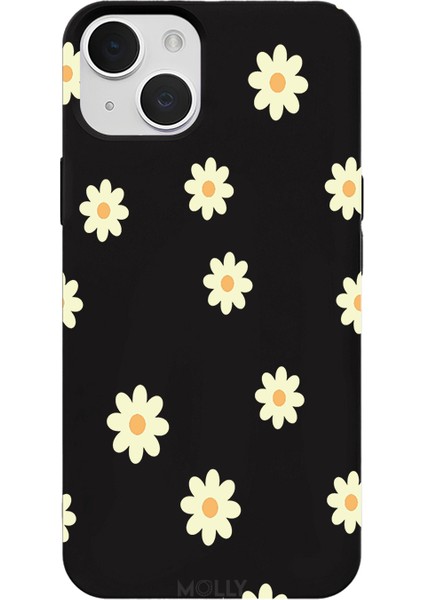 iPhone 14 Için Siyah Sunny Dots Desenli Silikon Kılıf