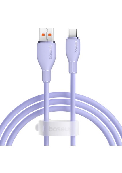 Pudding Hızlı Şarj Özellikli Type-C Kablo 100w, 1.2 Metre, Mor