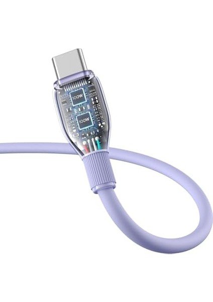 Pudding Hızlı Şarj Özellikli Type-C Kablo 100w, 1.2 Metre, Mor fiyatları