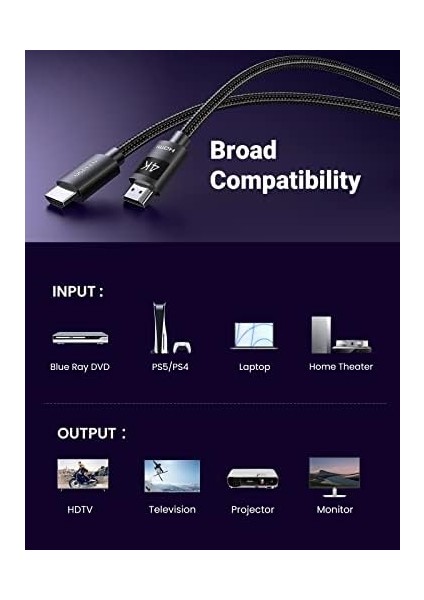 4k Hdmı Kablosu Arc 3d Ethernet Için Ps5 Soundbar, Xbox Series S, Monitör Vb. (1m) modelleri