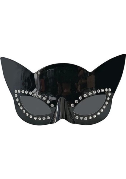 Siyah Renk Siyah Camlı Kedi Şekilli Parti Gözlüğü fırsatları