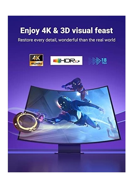 4k Hdmı Kablosu Arc 3d Ethernet Için Ps5 Soundbar, Xbox Series S, Monitör Vb. (3m) fiyatları