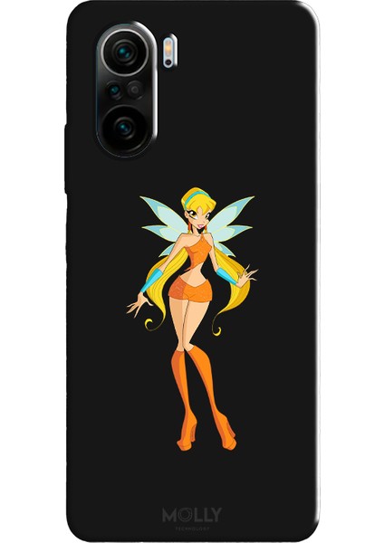 Poco F3 Için Siyah Sun Fairy Desenli Silikon Kılıf