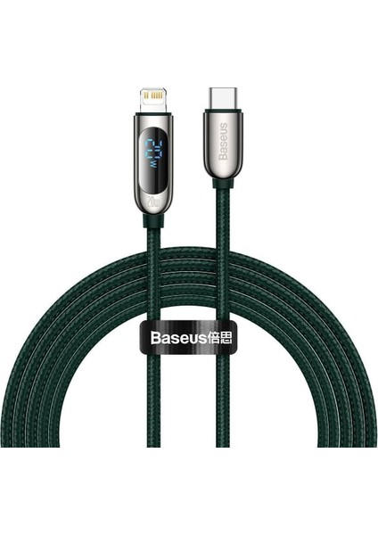 Display Hızlı Şarj Kablosu Type-C To Ip 20w, 2m, Yeşil