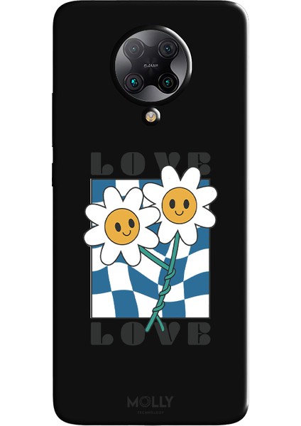 Poco F2 Için Siyah Twisted Love Desenli Silikon Kılıf