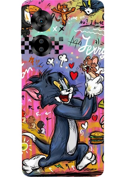 Casper Via X40 Için Siyah Cheese Trouble Desenli Silikon Kılıf