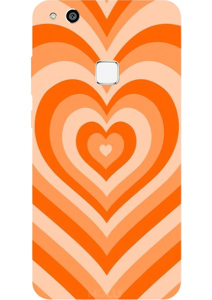 Huawei P10 Lite Için Siyah Groovy Heart Desenli Silikon Kılıf