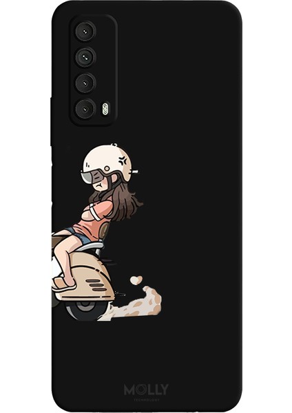 Huawei P Smart 2021 Için Siyah Twinspire Desenli Silikon Kılıf