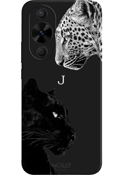 Huawei Nova 12 Se Için Siyah J Harfli Wild Lovers Desenli Silikon Kılıf