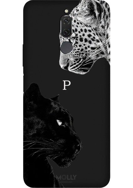 Huawei Mate 10 Lite Için Siyah P Harfli Wild Lovers Desenli Silikon Kılıf