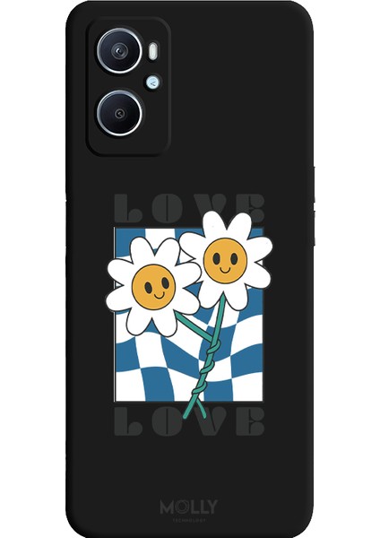 Oppo A96 4g Için Siyah Twisted Love Desenli Silikon Kılıf