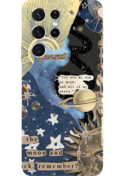 Samsung Galaxy S21 Ultra Için Siyah Starry Promises Desenli Silikon Kılıf
