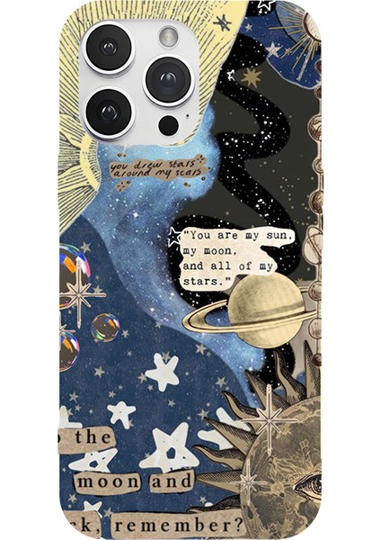 iPhone 14 Pro Max Için Siyah Starry Promises Desenli Silikon Kılıf