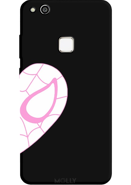 Huawei P10 Lite Için Siyah Spider-Woman Desenli Silikon Kılıf
