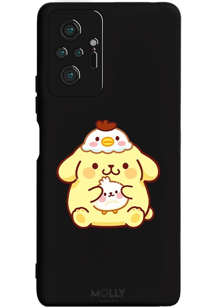 Xiaomi Redmi Note 10 Pro Için Siyah Egg Pup Desenli Silikon Kılıf