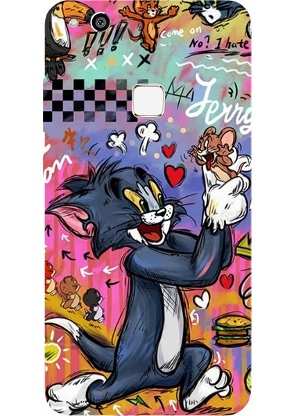 Huawei P10 Lite Için Siyah Cheese Trouble Desenli Silikon Kılıf