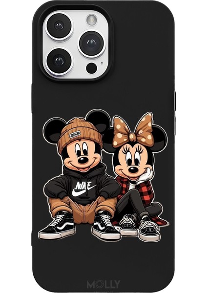 iPhone 14 Pro Max Için Siyah Love In Style Desenli Silikon Kılıf