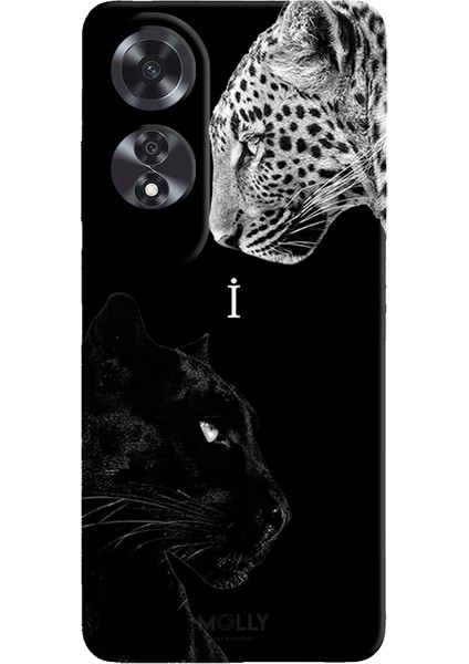 Oppo A60 Için Siyah I Harfli Wild Lovers Desenli Silikon Kılıf