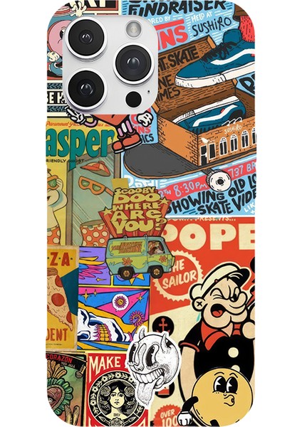 iPhone 13 Pro Için Siyah Nostalgia Club Desenli Silikon Kılıf