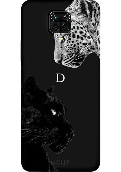 Xiaomi Redmi Note 9 Pro Için Siyah D Harfli Wild Lovers Desenli Silikon Kılıf