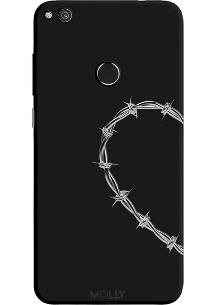 Huawei P 9 Lite 2017 Için Siyah Heart String Desenli Silikon Kılıf