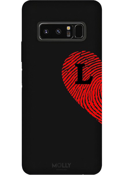 Samsung Galaxy Note 8 Için Siyah L Harfli Touch Of love Desenli Silikon Kılıf