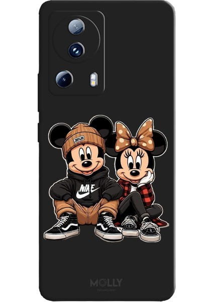 Xiaomi Mi 13 Lite Için Siyah Love In Style Desenli Silikon Kılıf