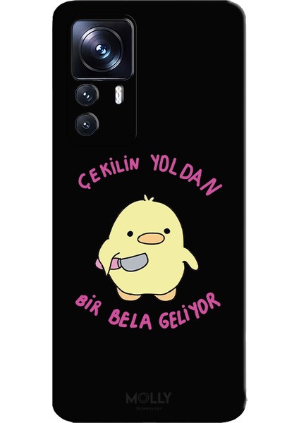 Xiaomi Mi 12T Pro Için Siyah Sevimli Ördek Desenli Silikon Kılıf