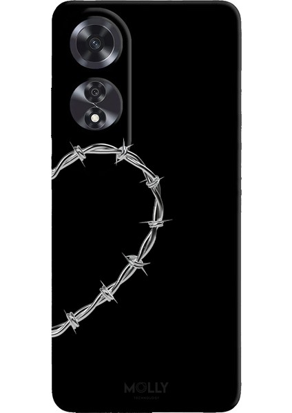 Oppo A60 Için Siyah Heart-String Desenli Silikon Kılıf