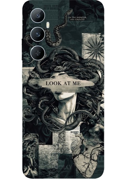 Realme C65 Için Siyah Medusa's Gaze Desenli Silikon Kılıf