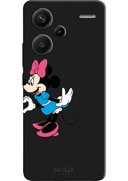 Xiaomi Redmi Note 13 Pro Plus 5g Için Siyah Minnie Twirl Desenli Silikon Kılıf