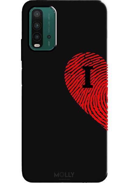 Xiaomi Redmi 9t Için Siyah I Harfli Touch Of love Desenli Silikon Kılıf