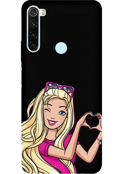 Xiaomi Redmi Note 8 Için Siyah Barbie Heart Desenli Silikon Kılıf