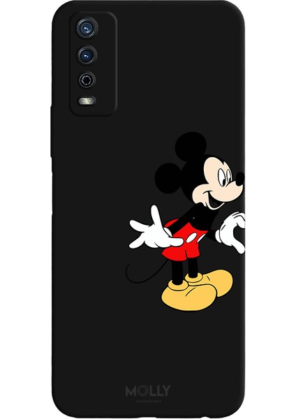 Vivo Y11S Için Siyah Mickey Wave Desenli Silikon Kılıf