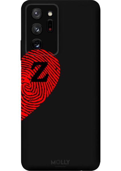 Samsung Galaxy Note 20 Ultra Için Siyah Z-Harfli Touch Of love Desenli Silikon Kılıf