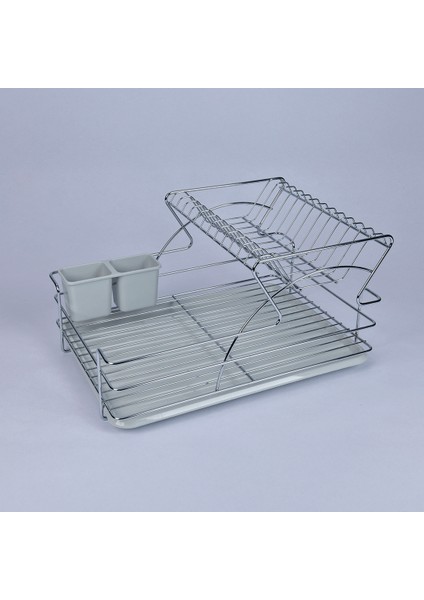 Iki Katlı Su Hazneli Kaşıklıklı Tezgah Üstü Bulaşık Kurutma Sepeti fiyatları